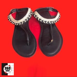 Fergalicious Black and Gold Studded Sandal